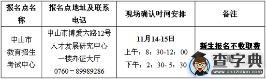 2016年1月广东中山自考报名报考工作安排通知1
