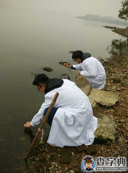 武昌理工学院5名大学生对汤逊湖进行“体检”  呼吁保护湖泊2