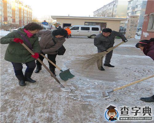 大学生化身青年志愿者到园艺社区为百姓义务扫雪3